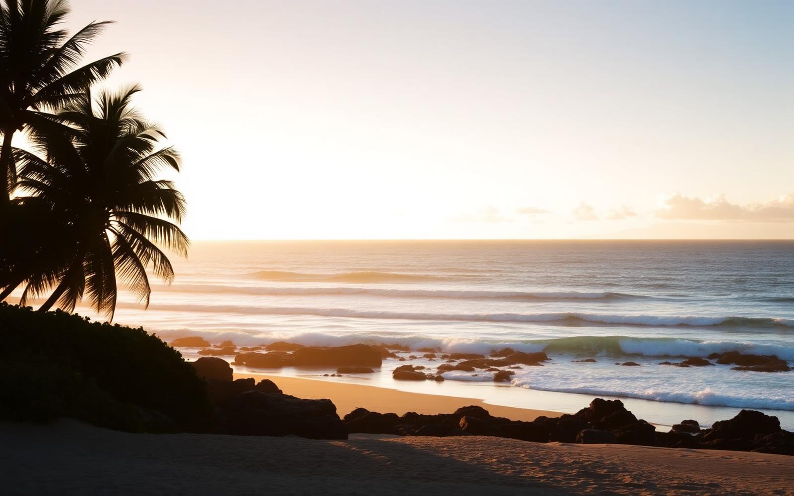 West Maui coastline near Kāʻanapali at golden hour